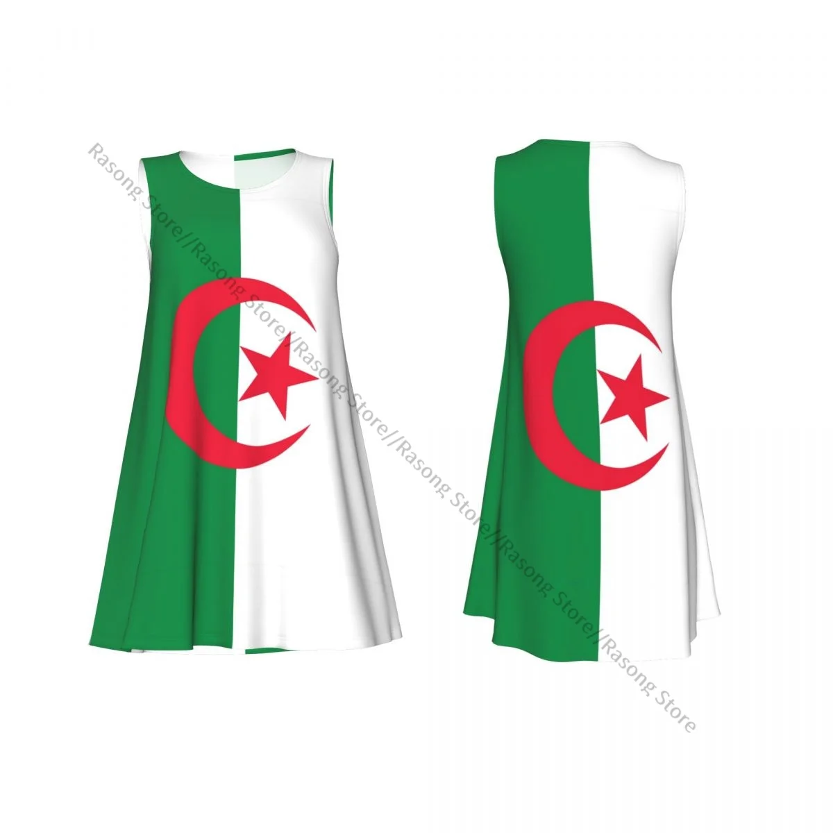 女性のドレスアルジェリアの国旗夏カジュアル T シャツビーチカバーアップタンクドレス