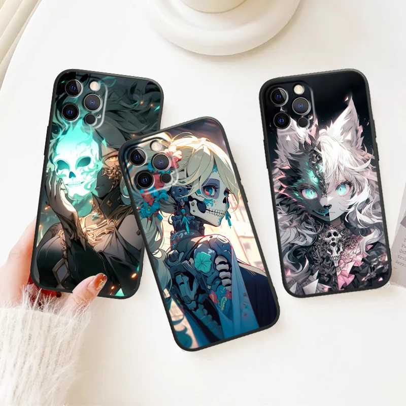 Arknights Japanese anime For iphone 15 14 13 12 11 8 7 6 6S XS X MAX XR mini Plus Pro Max new Black Phone Case