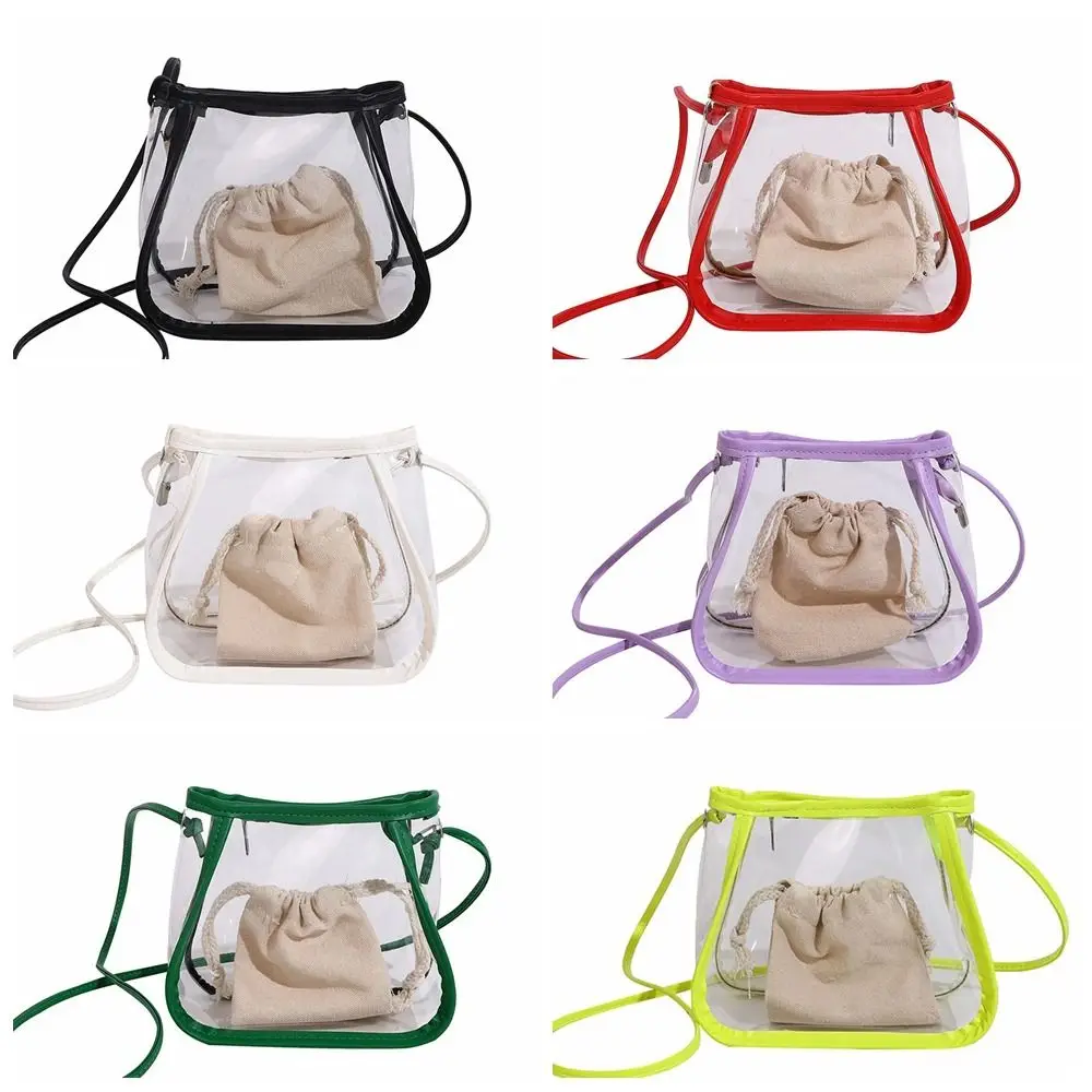 

Creative 2 in 1 Clear Crossbody Bag Portable Casual shoulder bag Waterproof PVC Women's Bag Summer