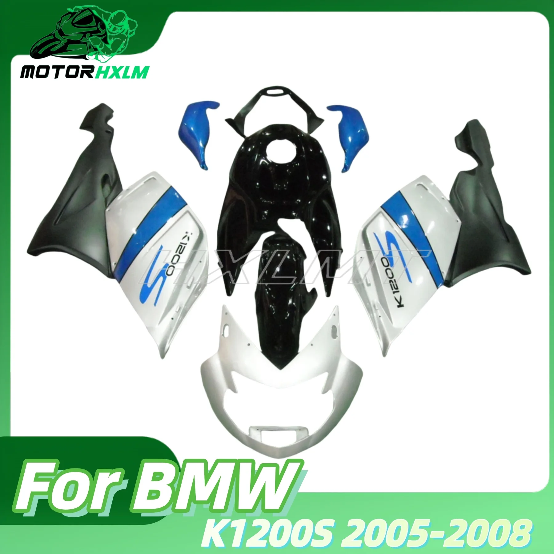

Motorcycle Fairings Kit for BMW K1200S 2005 2006 2007 2008 K 1200S 05 06 07 08 ABS All Gloss Black Fairing Bodywork Set