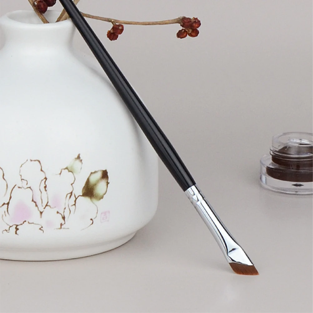 

3 Pcs Eyebrow Brush Eyeshadow Eyeliner Artificial Fiber Angled Applicator Concealer Travel Size Lightweight Portable