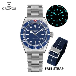 Cronos L6017 BB58 Diver Watch 40mm PT5000 Automatic Mechanical Sapphire Crystal 20Bar Waterproof Super Luminous Vintage Watch