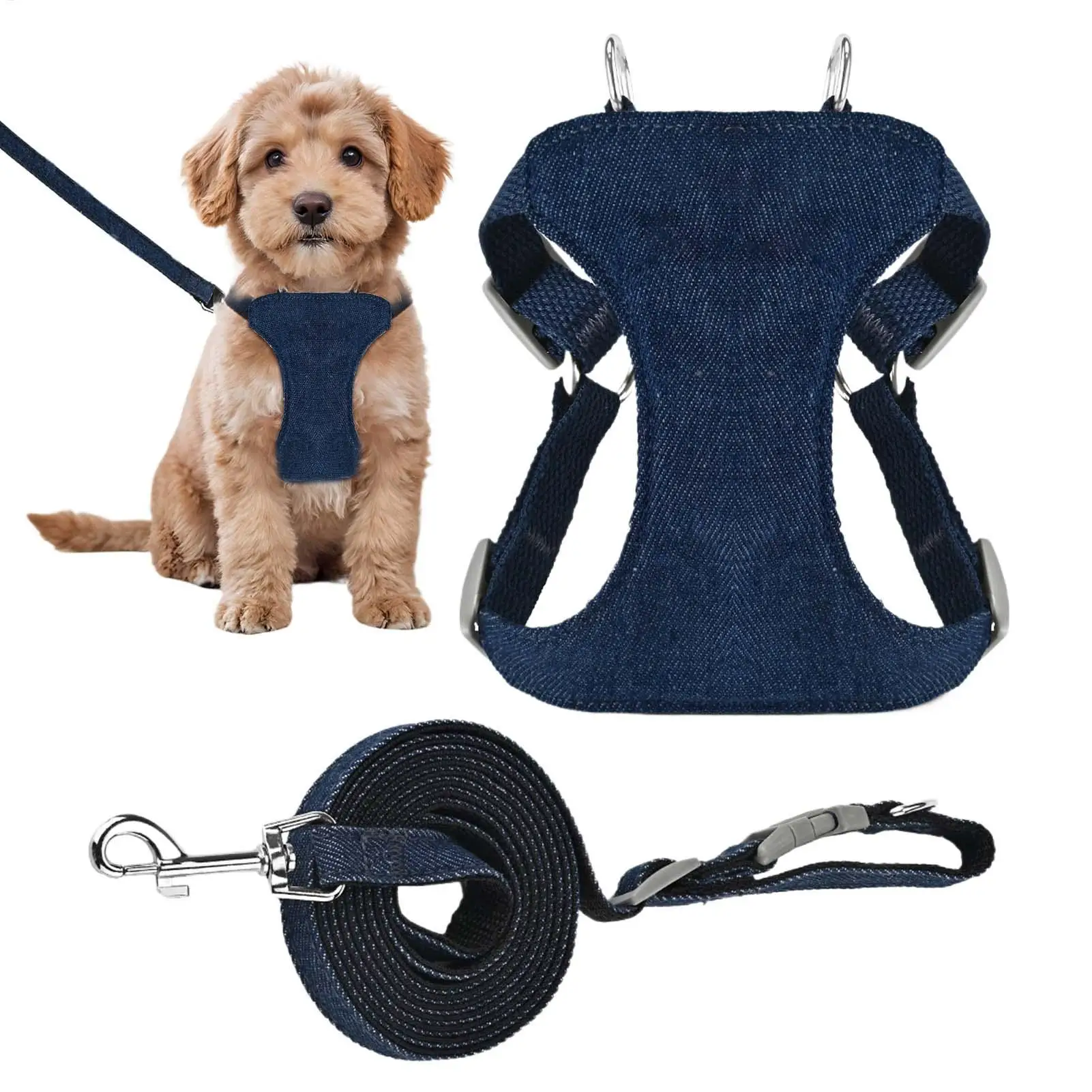 Schnelltrocknendes, verstellbares Hundegeschirr, atmungsaktives Brustgeschirr, Trainings- und Outdoor-Walking-Ausrüstung für kleine und mittelgroße Welpen