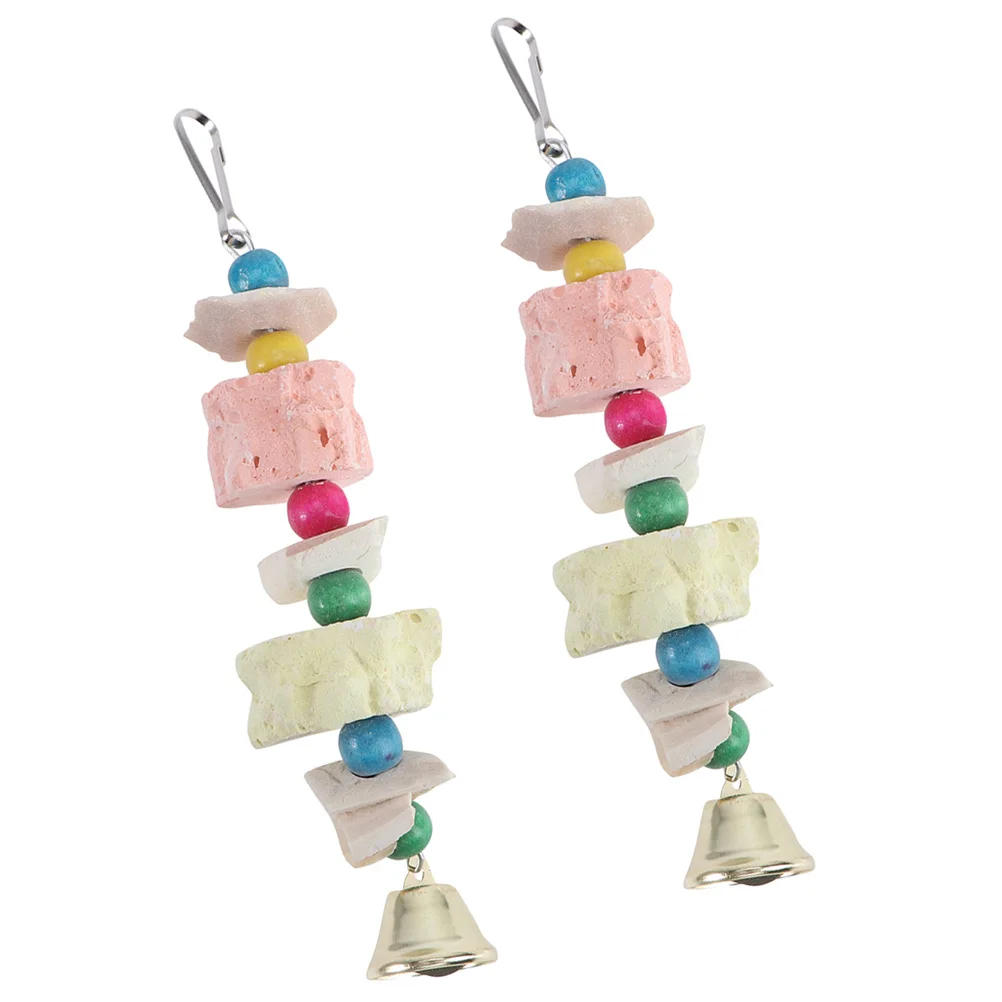 

2Pcs Cuttlebone Molar String Parrot Chewing Plaything Calcium Supplement Pet Entertainment Random Color Cuttlebone Chew