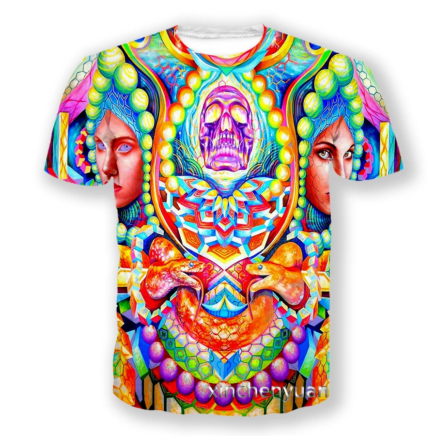 phechion New Fashion Men/Women Psychedelic Artwork 3D Print Short Sleeve T-Shirt Casual Hip Hop Summer T Shirt Tops S35