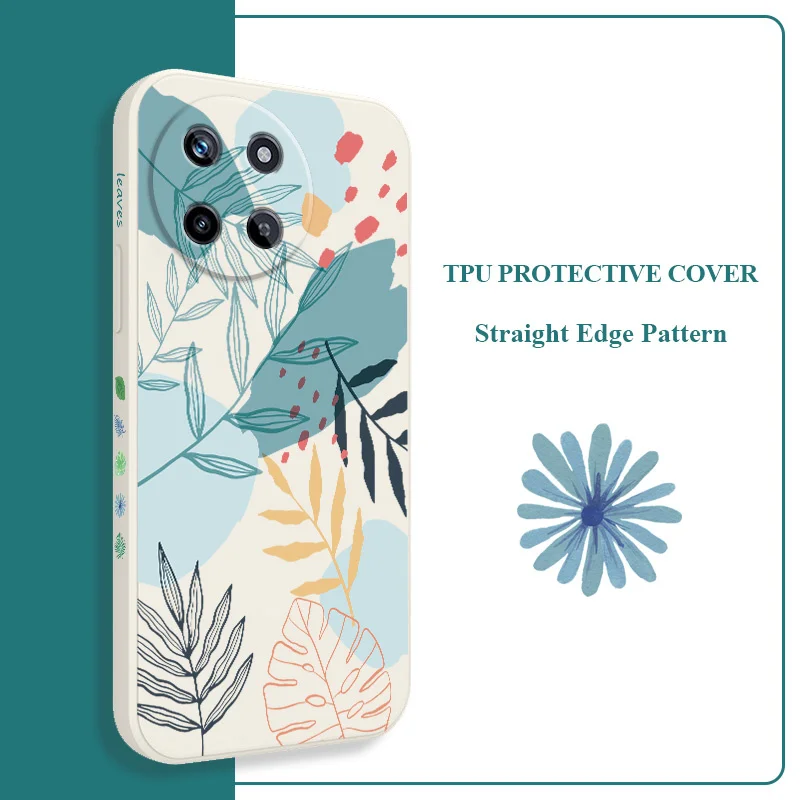 

Sparse Leaf OPPO Phone Case For Realme 14 13 12 11 10 9 9i 8 8i 7 Pro Plus C35 C21Y C25Y C25 4G 5G Liquid Silicone Cover