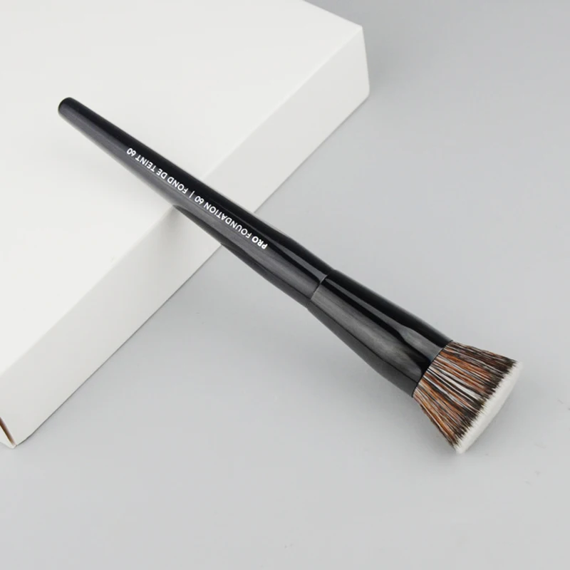 PRO Foundation Makeup Brush No 60 New Black Synthetic Bristles Flat Liquid Cream Foundation Cosmetic Brush Beauty Tool