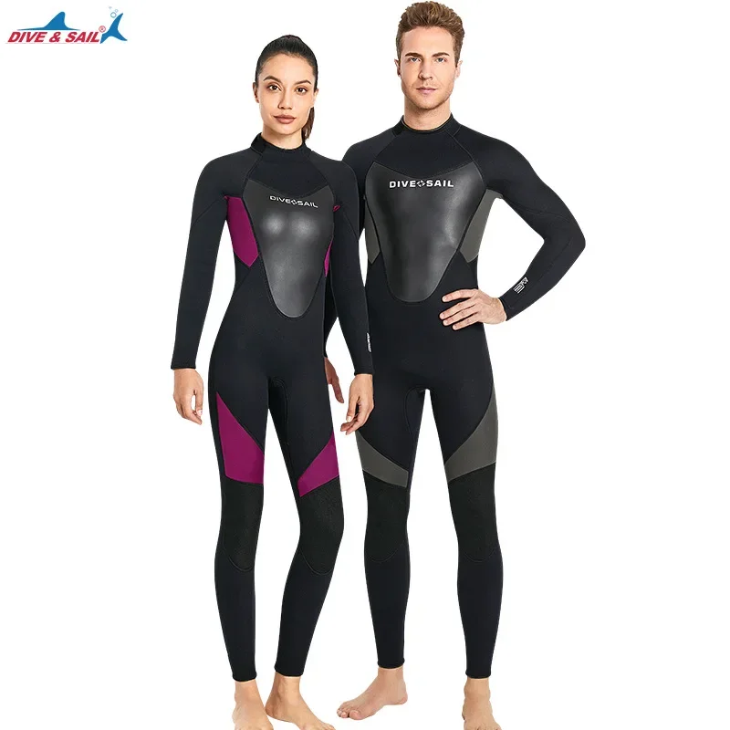 Men Women 3mm Neoprene Wetsuit Surfing Swimming Diving Full Suit Triathlon Wet Suit for Cold Water Scuba Snorkeling