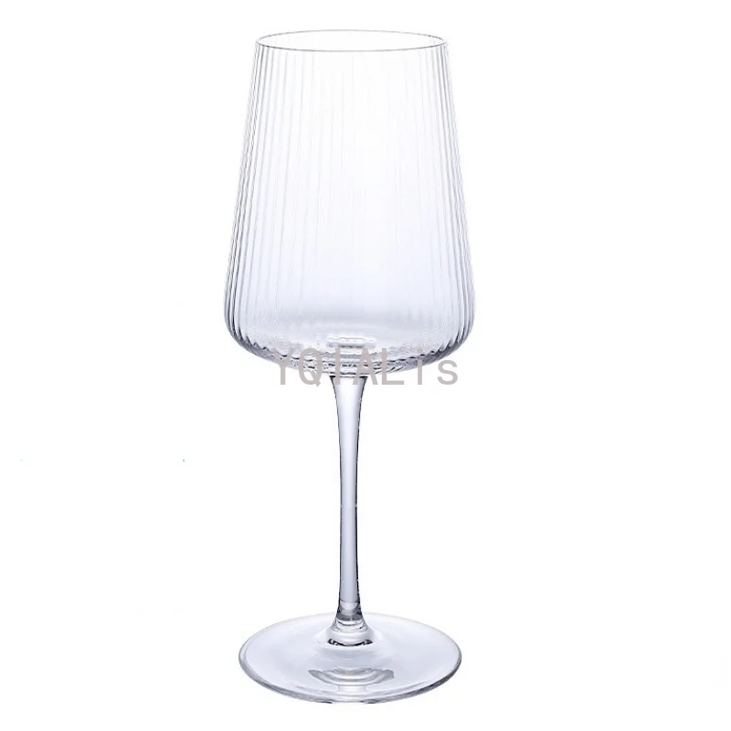 Vertical Pattern 200-550ml Lead-Free Crystal Glass Goblet Red Wine Champagne Whiskey Cup Juice Dessert Bowl Fashion Drinkware