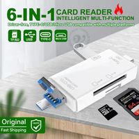 OTG Type C SD TF Card Reader 6 in 1 USB 3.0 Micro USB Flash Drive Adapter 5Gbps High Speed Transfer Multifunctional Card Reader