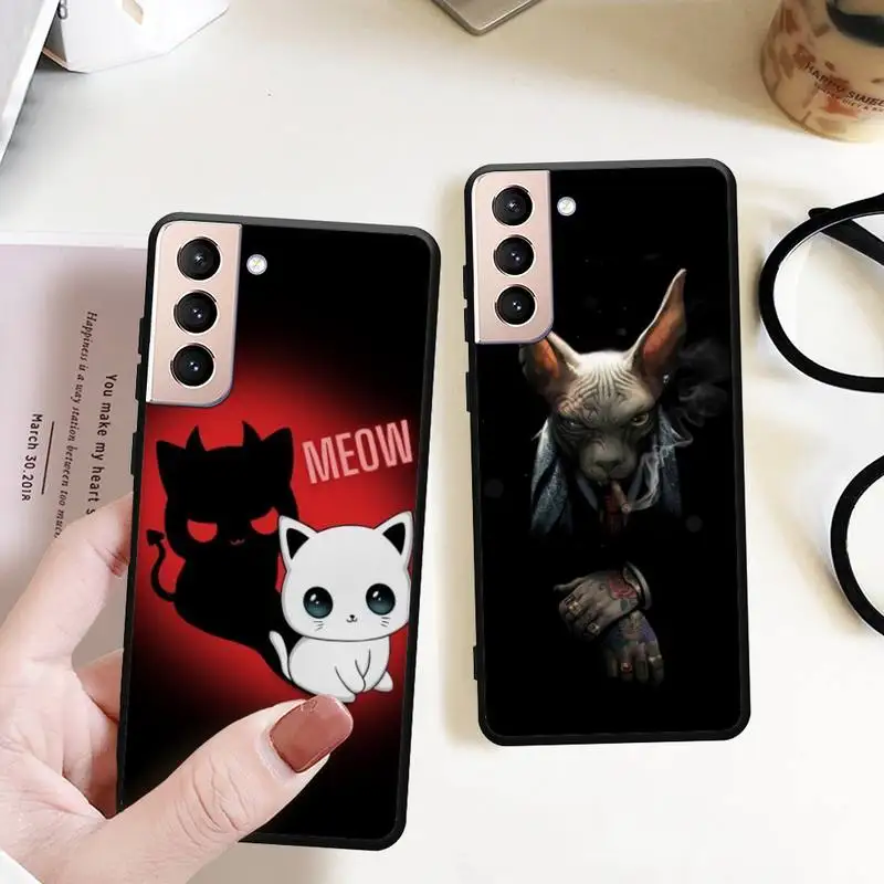 Cat Animal Phone Case for Samsung S22 S21 S20 ultra pro plus S10 S9 S8 Note 20 10 Ultra phone Bumper Covers