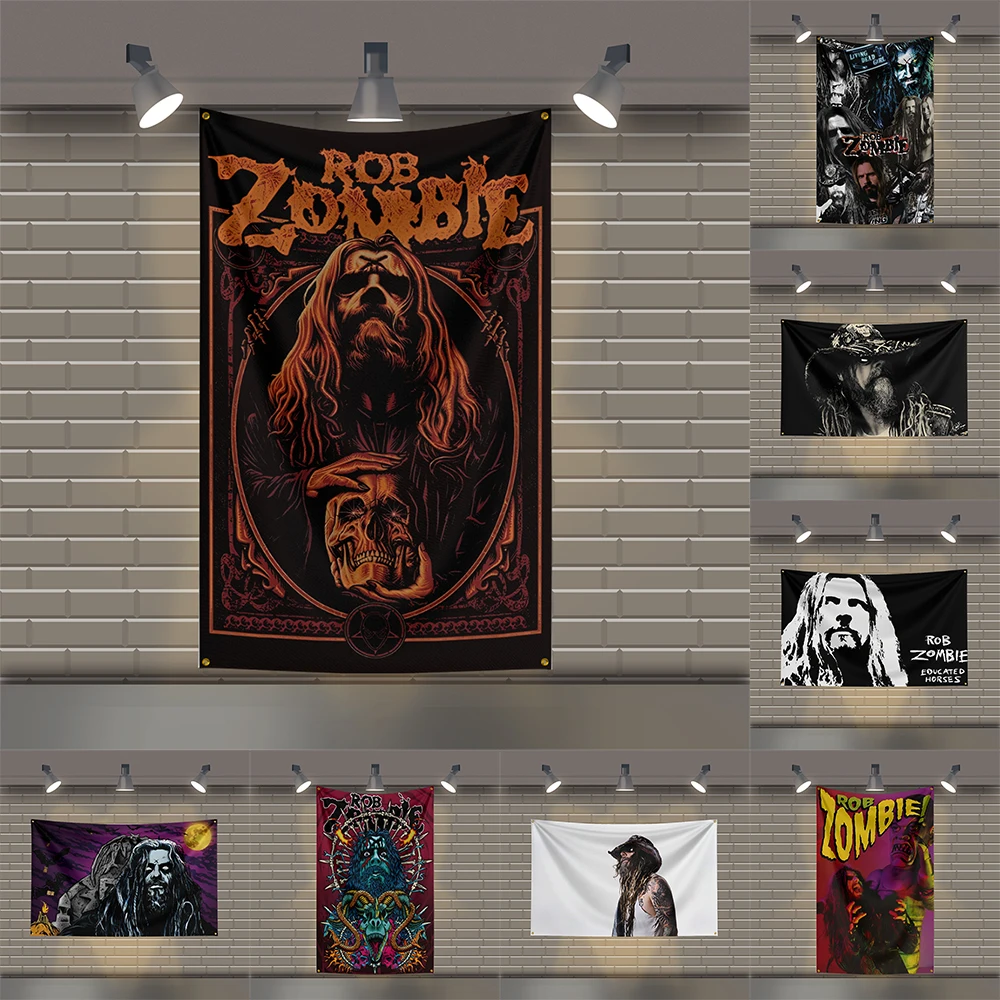 

3x5 Ft R-RobS Z-Zombies Heavy Metal Band Flag Rock Music Wall Banner for Bedroom Studio Bar Concert Outdoor Decor