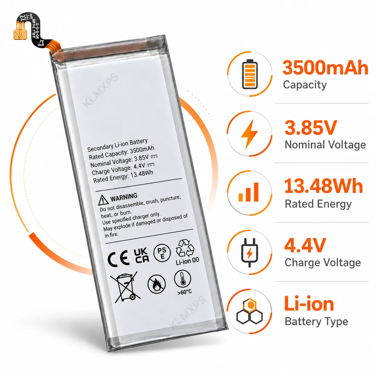Replacement Battery 3500mAh For Samsung Galaxy Note FE N935 EB-BN930ABE EB-BN935ABA EB-BN935ABE Li-ion Rechargeable Phone Batter