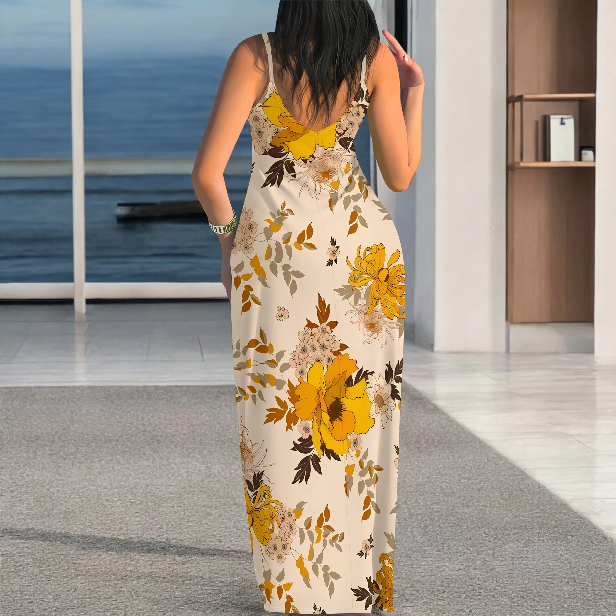 Plus Size Boho Polka Dot Print Spaghettiträger Maxikleid Sommerurlaub Lässiges langes Sommerkleid