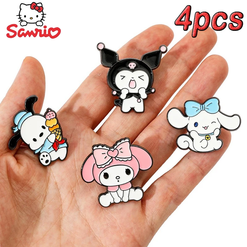 Sanrio Metal Brooch Pin Badge Kuromi My Melody Cinnamonroll Pochacco Anime Design Enamel Pins for Women Christmas Jewelry Gift