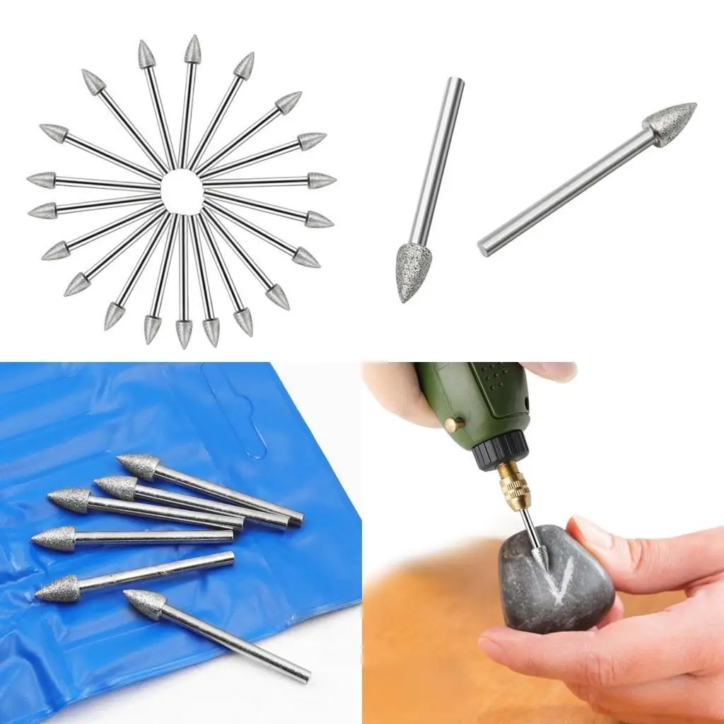 

652F 20Piece/set Grinding Burr Drill Bits Shank Grinding Head Burr Set For Grinding Engraving Cutting Lines Rotary Tool