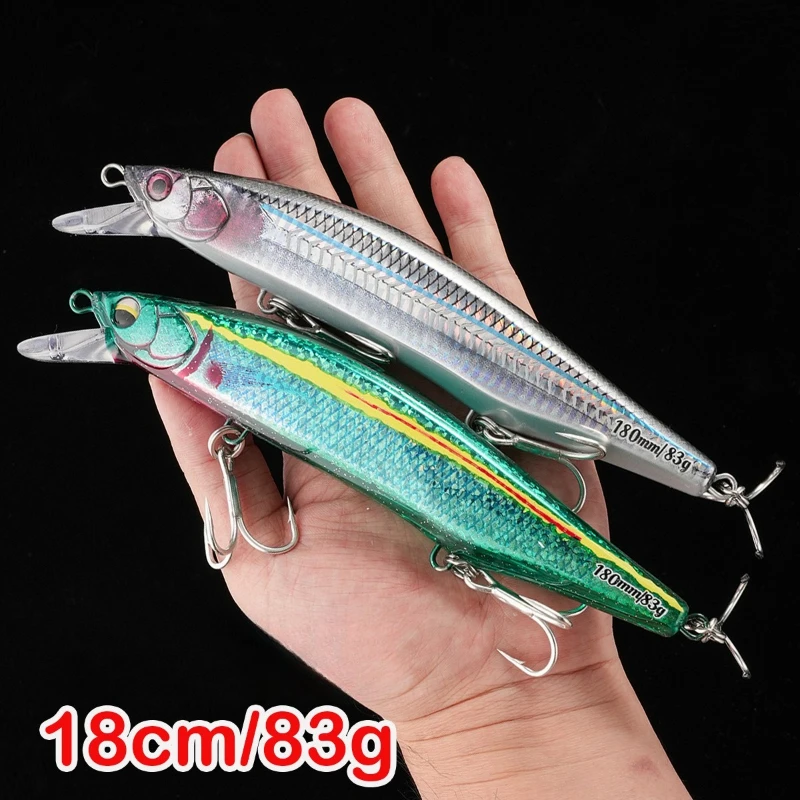 

83g18cm Heavy Minnow Tuna Fishing Lure Artificial Hard Baits Sinking Minnow Saltwater fishing lure Seabass Wobbler Fish Baits