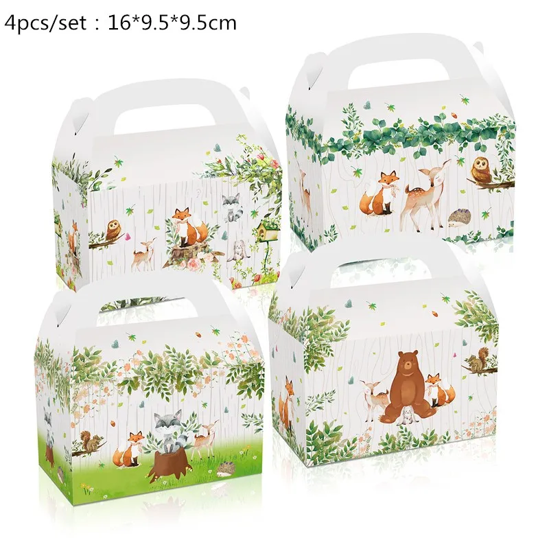 Woodland Tier Dschungel Wald DIY Party Dekoration Teller Tasse Tischdecke Geburtstag Party Baby Dusche Kinder Geburtstag Party Supplies