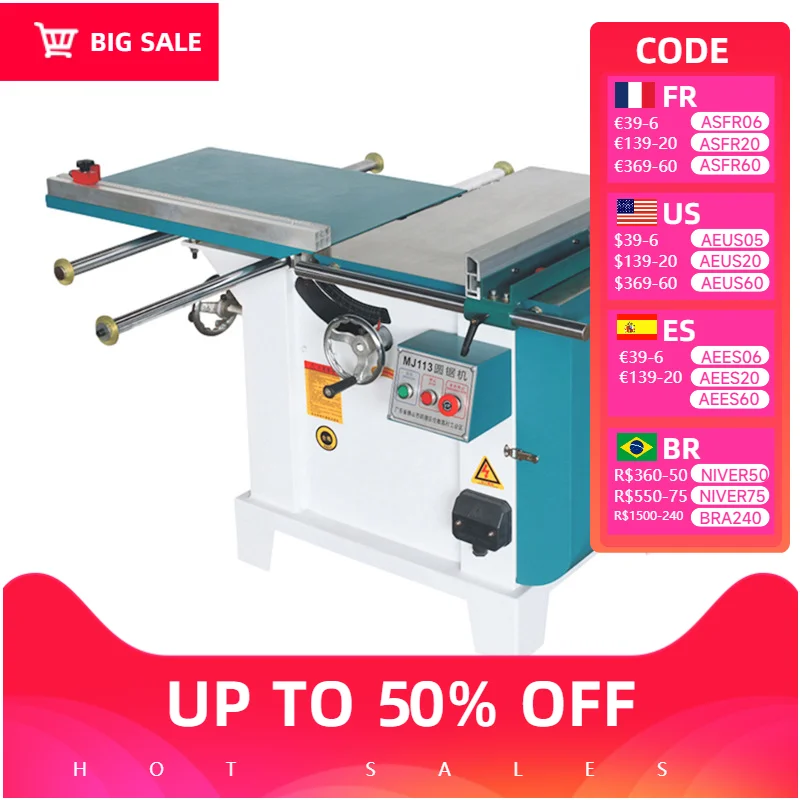 

Woodworking panel saw MJ113TB circular saw 45 degree 90 degree swing angle circular saw machine woodworking double track sliding