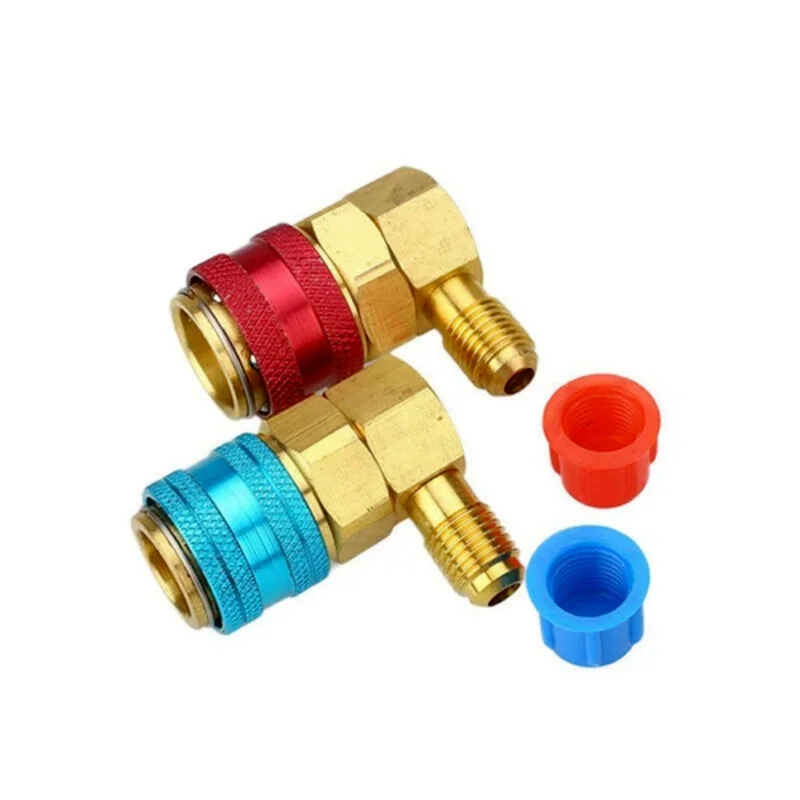 2PCS R134A Quick Connector Adapter Coupler A/C Manifold Gauge Low/High HVAC 6-Ball