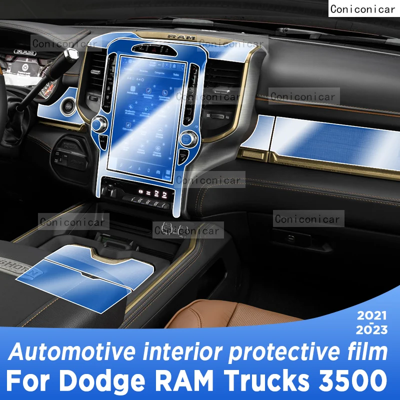 

For DODGE RAM Trucks 3500 2021-2023 Gearbox Panel Navigation Automotive Interior TPU Protective Film Cover Anti-Scratch