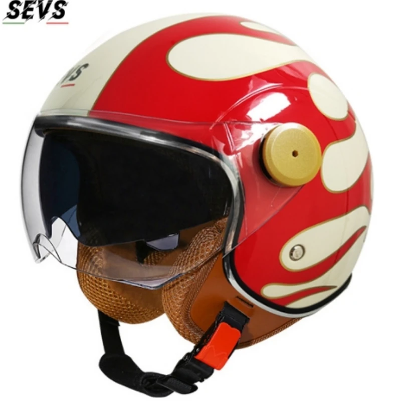 DOT Certification Motorbike Casco Go Kart Scooter Motor Van Bluetooth Dual Lens Vintage Helmets Four Seasons Racing Half Helmet