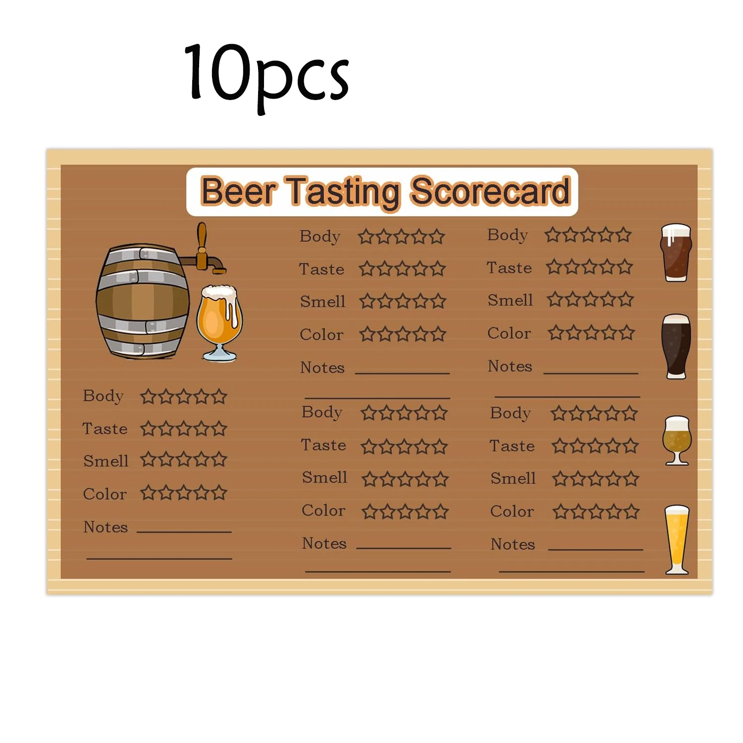 Beer Tasting Scorecards 4×6 Inch Beer Tasting Party Supplies Beer Score Card Rating Perfect for Note Taking While Beer Tasting