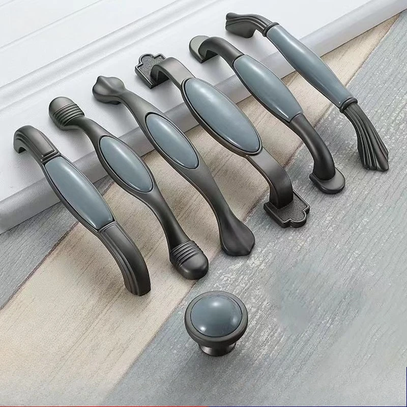 European Modern Simple Zinc Alloy Ceramic Cabinet Knob, Nordic Drawer Wardrobe Cupboard Desk Furniture Handle