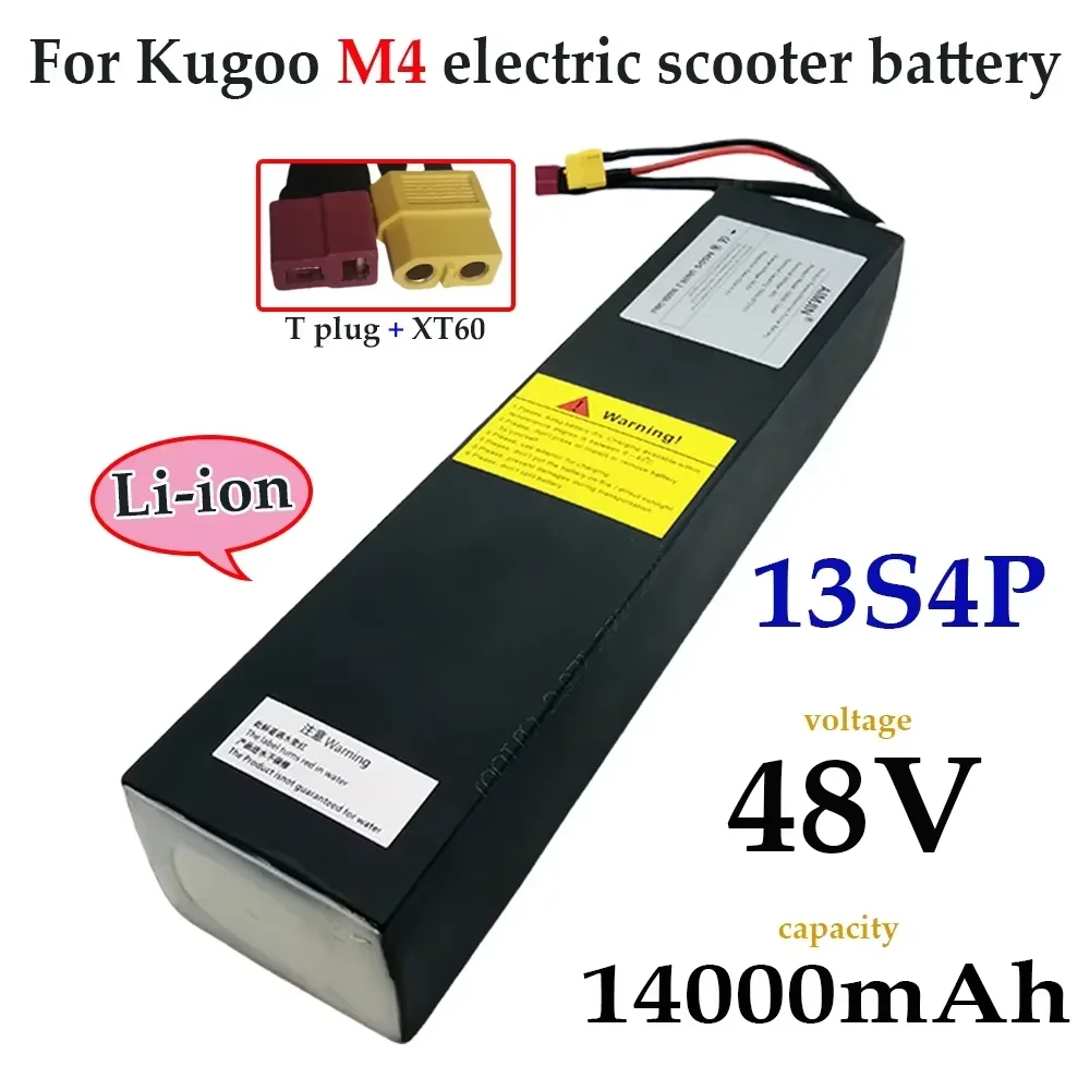 

48V 14Ah 13S4P 672Wh 18650 Lithium Ion Battery Pack Suitable for Kugoo M4/M4Pro Electric Scooter Battery Built in BMS