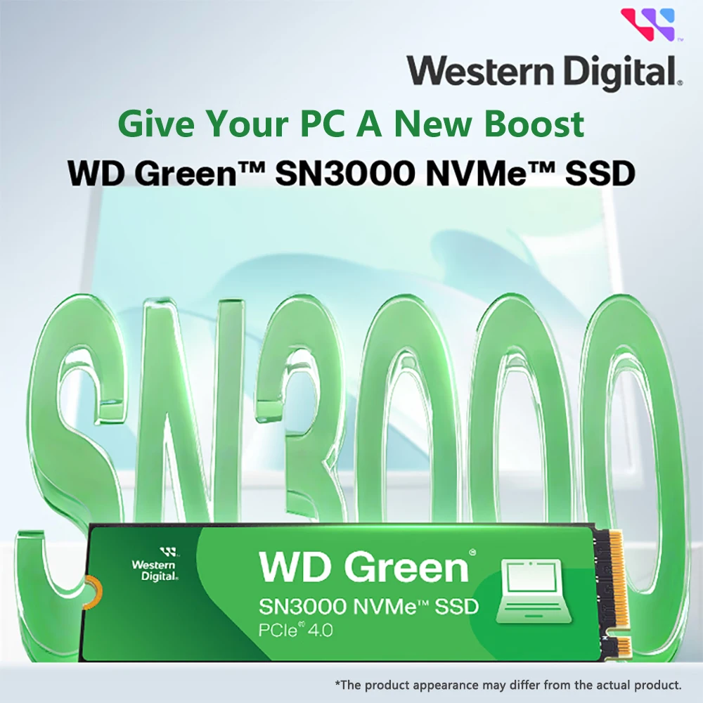 Western Digital WD Green SN3000 NVMe SSD PCIe 4.0 M.2 2280 500GB 1TB 2TB Up to 5000MB/s Solid State Drive For Desktop Laptop