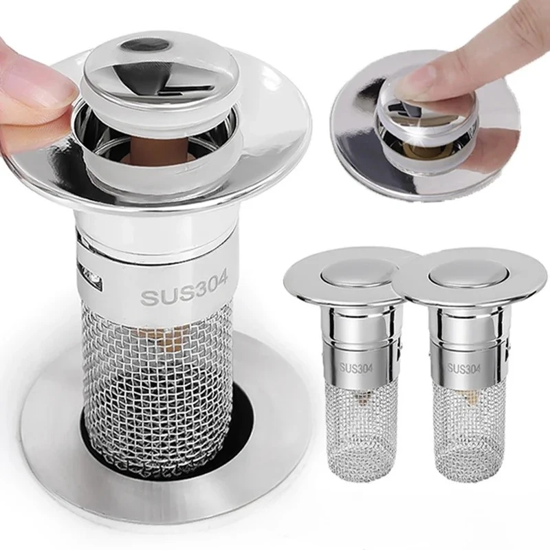 

1-20 шт., пробка для раковины для кухни и ванной комнаты, нержавеющий сливной фильтр из нержавеющей стали, антизапах, против засорения, всплывающий сливной фильтр