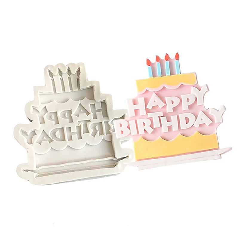 Buon compleanno lettere inglesi torta stampo in Silicone caramelle gelato stampo strumenti di cottura fai da te fondente pasticceria stampo al cioccolato
