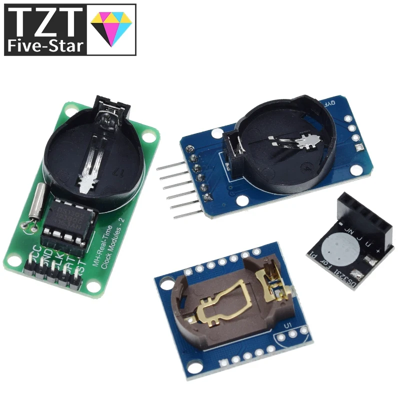 DS3231 AT24C32 IIC โมดูล DS1302 นาฬิกาความแม่นยําโมดูล DS1307 โมดูลหน่วยความจํามินิโมดูล Real Time 3.3 V/5 V สําหรับ Raspberry Pi