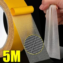 5M Strong Double Sided Cloth Base Tape Translucent Mesh Waterproof Super Fixation Traceless High Viscosity Carpet Adhesive