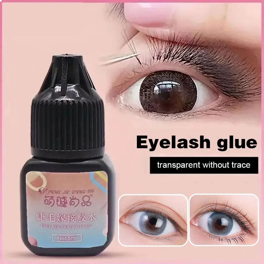 Colle noire pour cils individuels, sans allergie, séchage rapide des cils, colle longue, faux adhésif, extensions durables, 5ml, T4H9