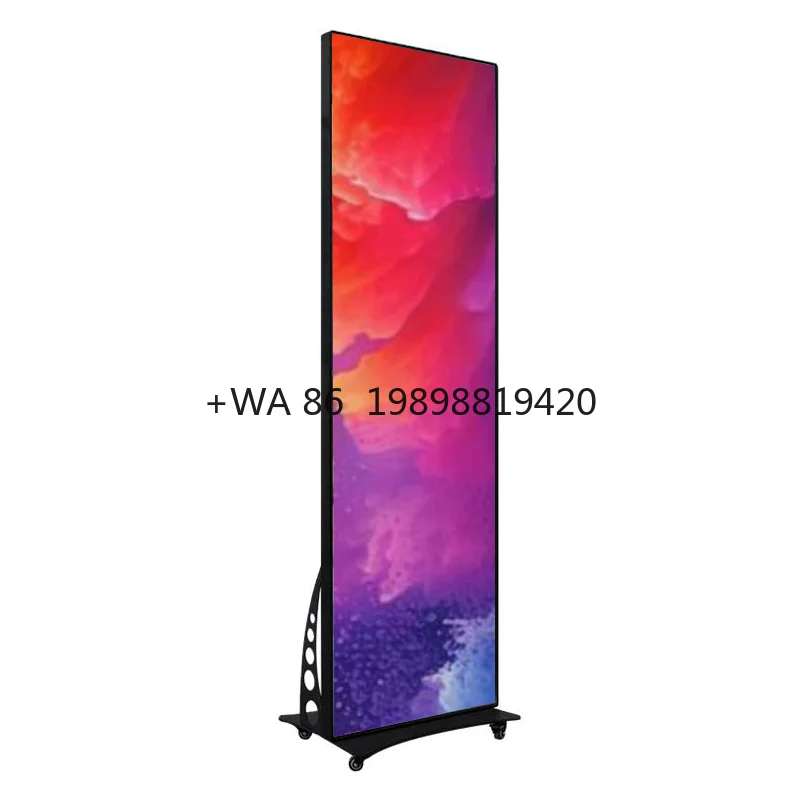 

Indoor Floor Standing P1.86 LED Screen Poster 640 * 1920mm LED Video Poster Promotional Screen Digital Marketing GOB