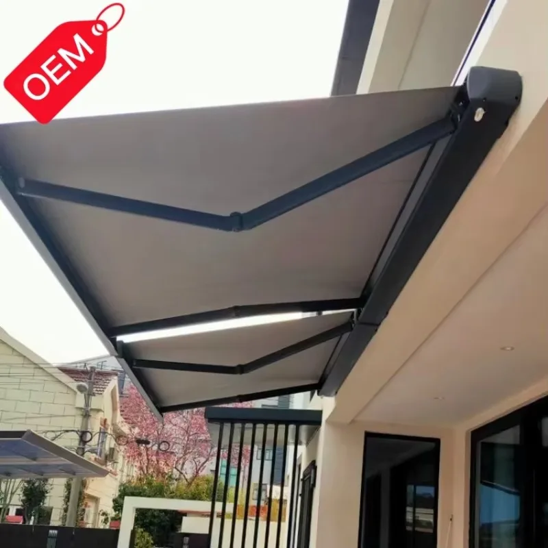 Wholesale Modern Motorized Cassette Balcony Retractable Roof Awning Powder Coated Frame Outdoor Fabric Nature Pressure Treated