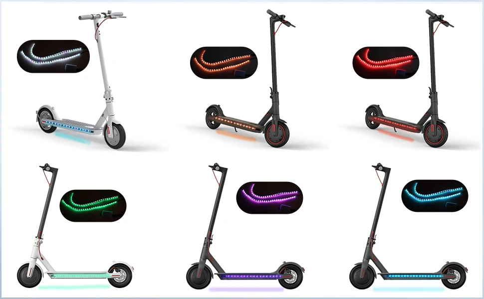 Wasserdicht Roller LED Streifen Für Xiaomi M365 1s Pro Pro2 MI3 Elektrische Roller Sicherheit Nachtlicht Taschenlampe Lampe Mehrere farbe – Detail 6
