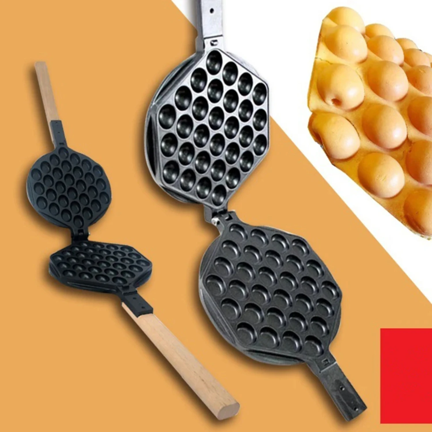 

New Non-stick Commercial Electric QQ Bubble Ball Baking Waffle Maker with Hongkong Eggette Mould Plate - Premium Iron for Delici