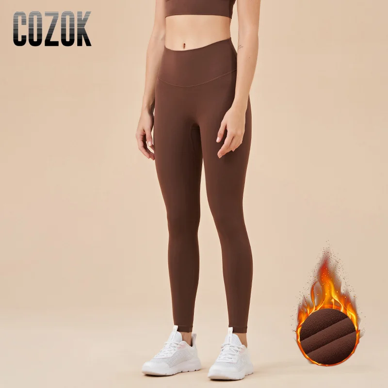 Jesienno-zimowa polarowa ciepła spodnie legginsy do jogi damska legginsy gimnastyczne treningowa z kieszenią miękka elastyczny, wysoki talia