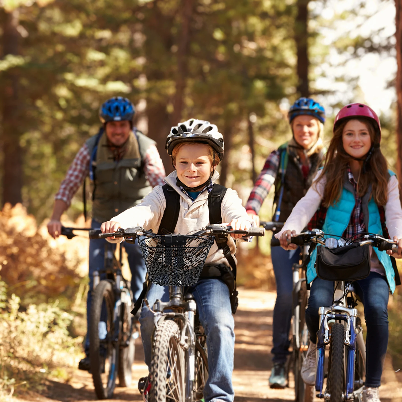 

1pc Durable Metal Bike Front Basket With Handle For Bicycle Tricycle Scooter Storage Light Weight Strong Load Capacity Easy