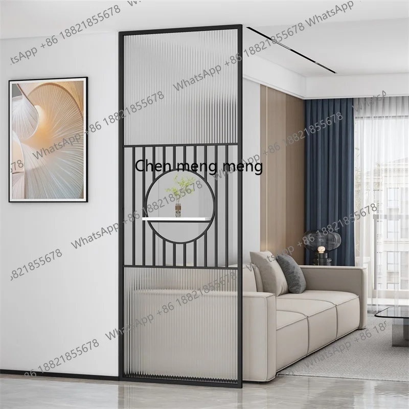 Nordic Changhong glass partition screen wrought iron living room stainless steel entrance washbasin
