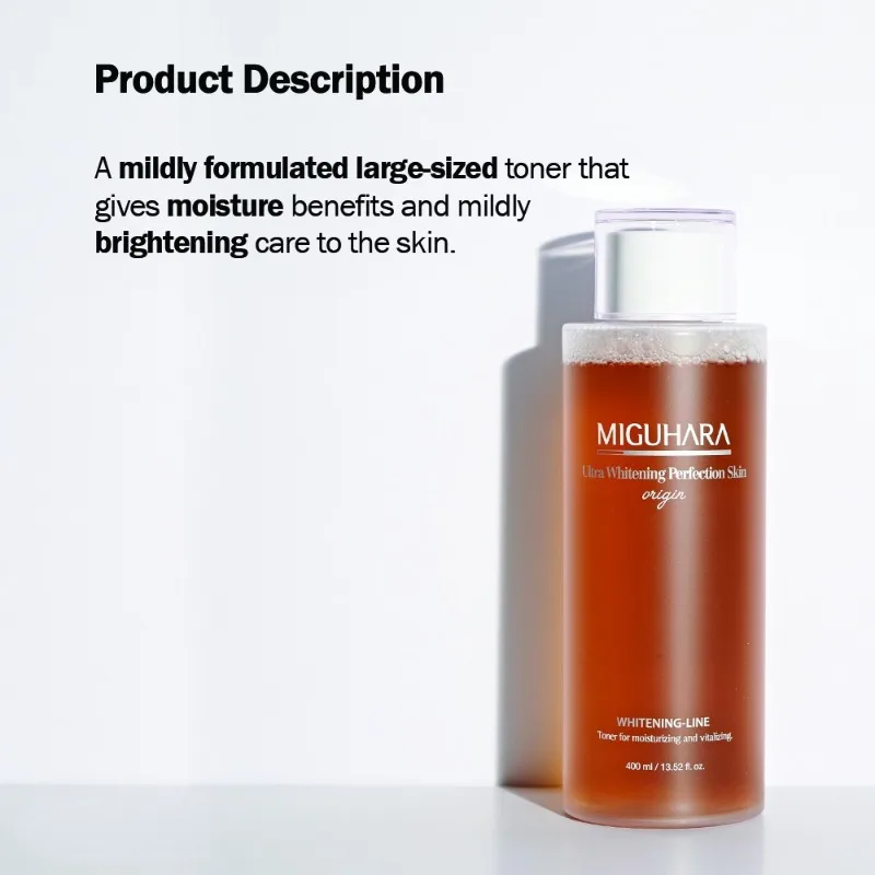 MIGUHARA Niacinamide Essence Toner Whitening Hydrating Brightening Moisturizing Soothing Shrinking Pores Korea Skin Care 400ml