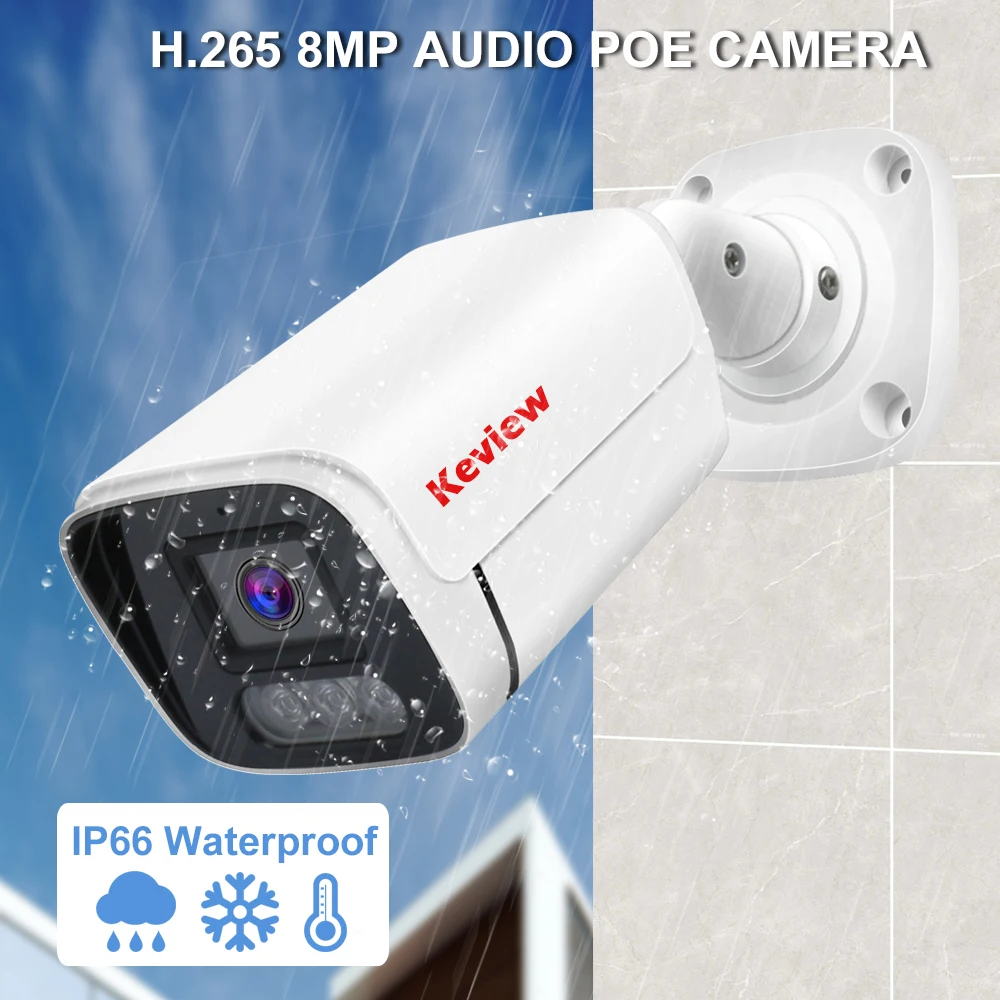 POE 8MP 4K 5MP 4MP 3MP IP Camera POE  Outdoor Waterproof H.265 Security Surveillance Bullet Camera CCTV  Motion Detection Camera