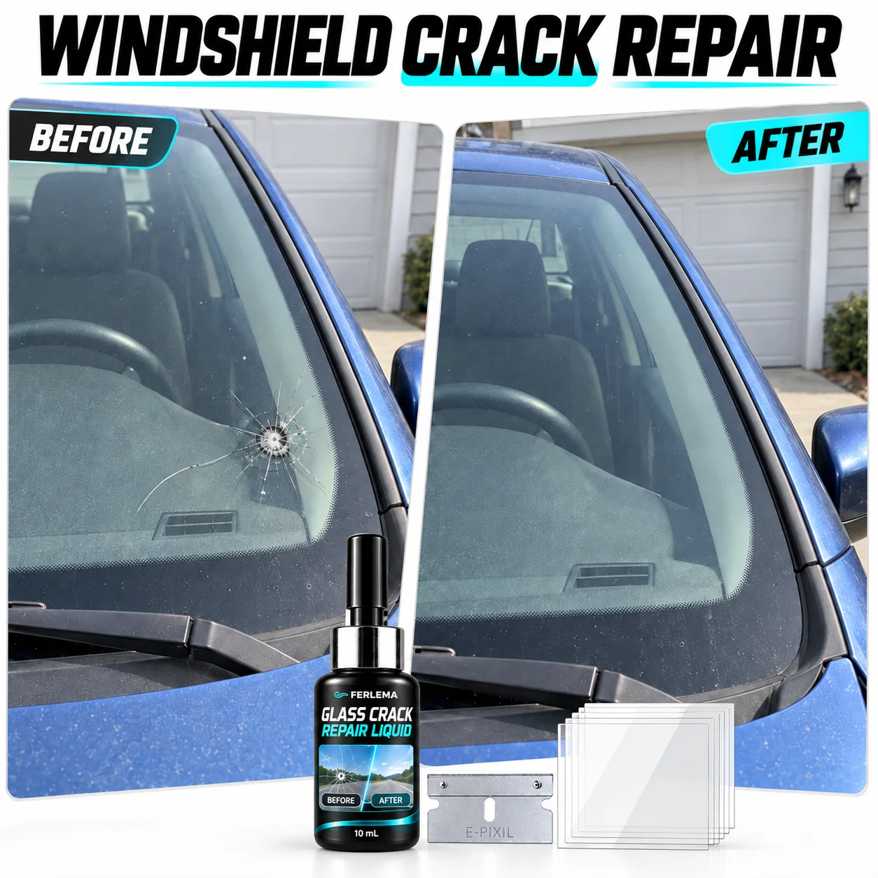 Auto Glass Crack Repair Liquid Windshield Chip Crack Quick Repair Agent Universal Car Glass Restore Tool