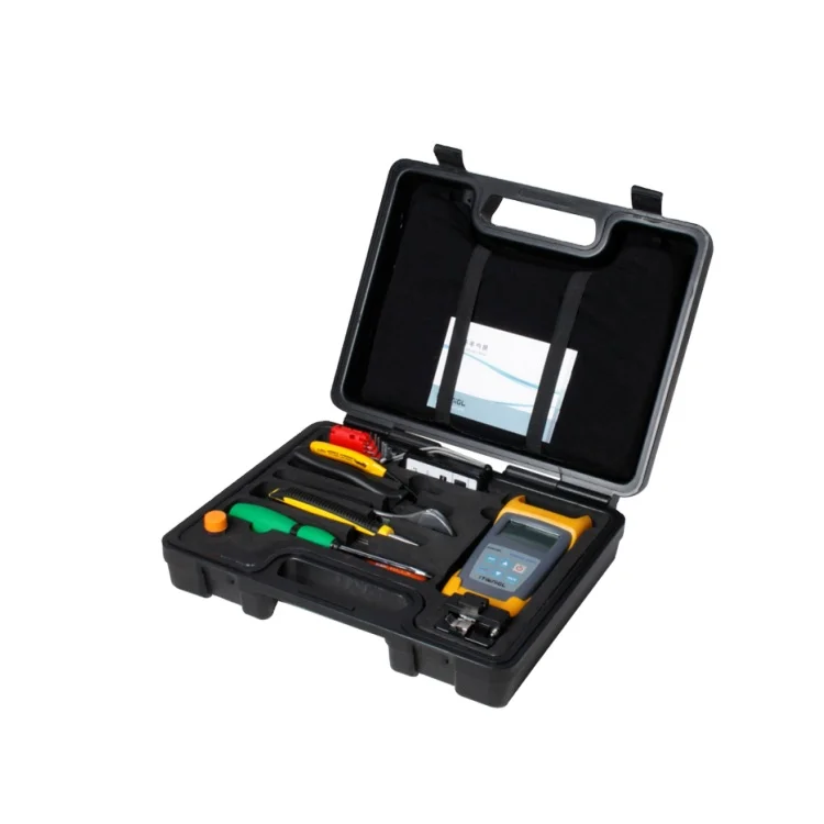 Fiber Optic JW5003 Tool Box Kit with Mini Optical Power Meter and Ranger and Fiber Cleaver for FTTH Drop Cable