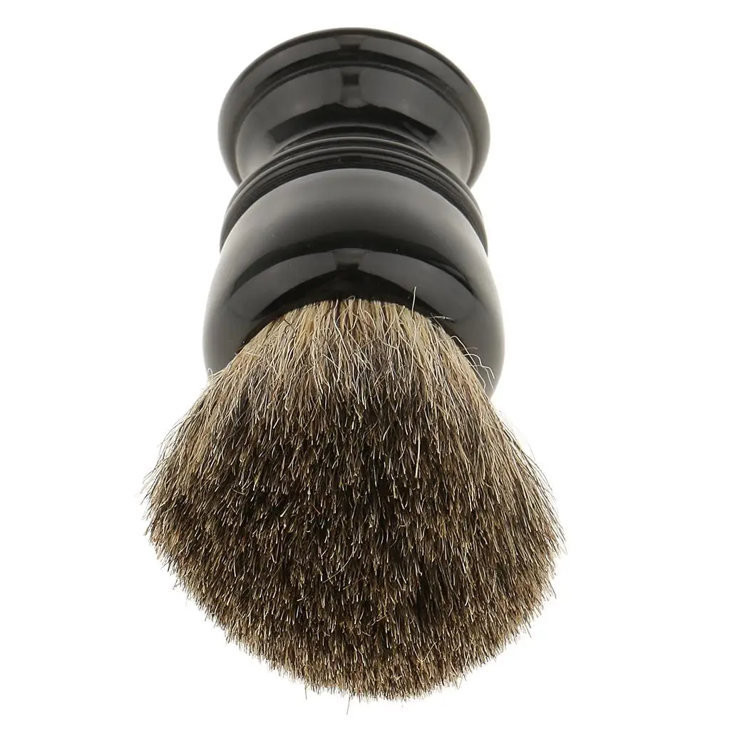 Rasierpinsel für Männer – weiche, dichte Borsten und schwarzer Harzgriff – Vintage