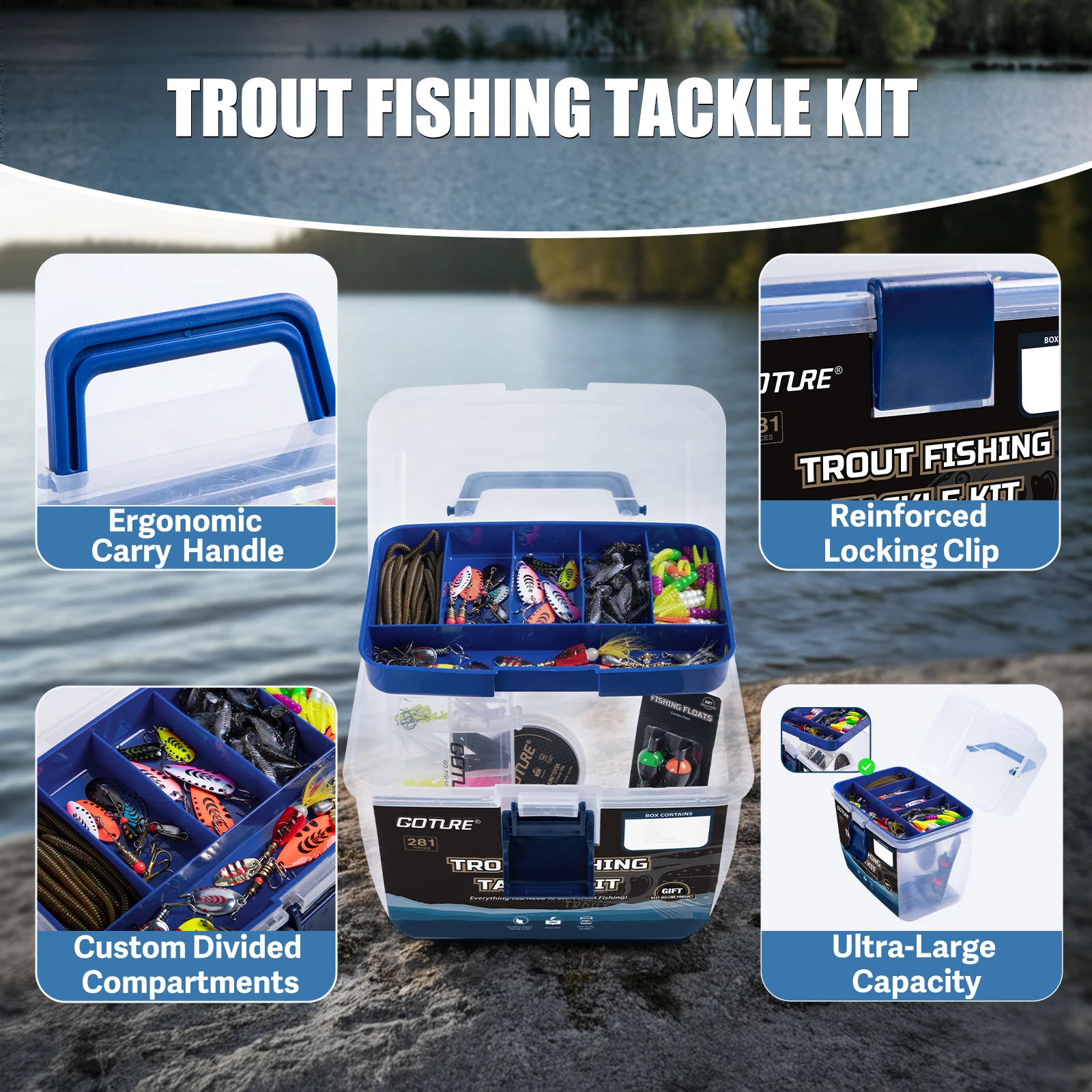 Maletín de pesca Goture – Caja organizadora con aparejos incluidos - imagen 2