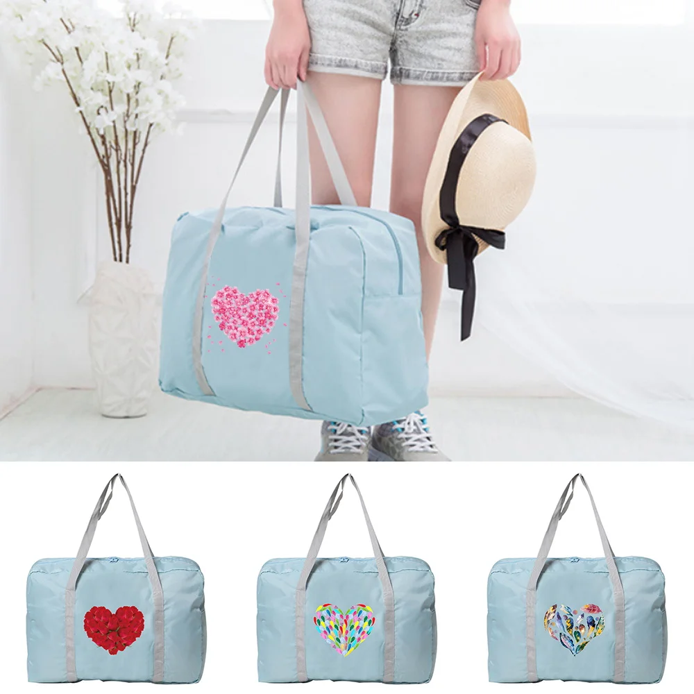 

Travel Handbag Love Pattern Printing Series Check-in Organizer Large Capacity Foldable Travel Accessories Duffel Bag