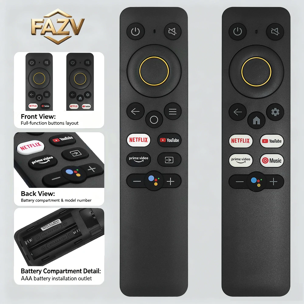 Control Remoto por Voz FAZV para Realme 4K Stick RMV2105 Neo 4K Stick RMV2101 32/43" 4A 4K Smart TV (Consultar Función Antes de Ordenar)